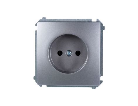 Simon Basic Gniazdo pojedyncze b/u 16A IP20 stal inox BMG1.01/21