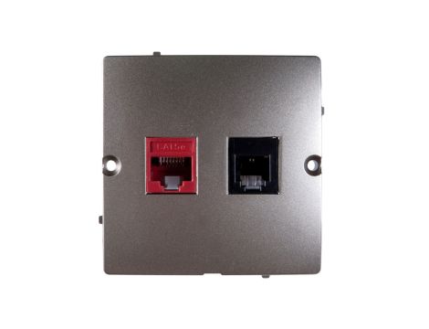 Simon Basic Gniazdo teleinformatyczne RJ45 kat.5e + RJ11 satynowe BMF5T.02/29