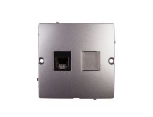 Simon Basic Gniazdo telefoniczne pojedyncze RJ11 stal inox BMTF1.02/21