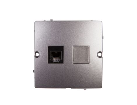 Simon Basic Gniazdo telefoniczne pojedyncze RJ11 stal inox BMTF1.02/21