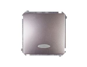 Simon Basic Łącznik jednobiegunowy z podświetleniem, szybkozłącza, stal inox BMW1L.01/21