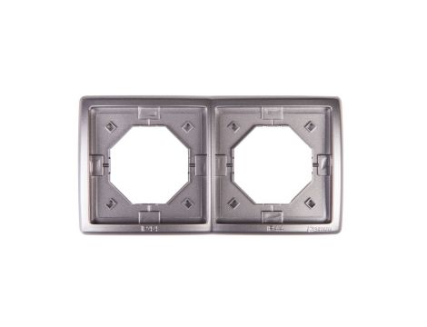 Simon Basic Standard Ramka bryzgoszczelna podwójna z uszczelką IP44 stal inox BMR2B/21