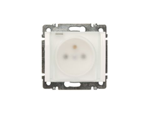 SISTENA LIFE Gniazdo bryzgoszczelne z/u IP44 z klapką arctic 775929