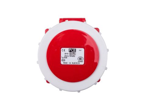 Gniazdo tablicowe 16A 5P 400V /75x75/ czerwone IP67 POWER TWIST 3152-6