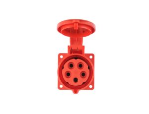 Gniazdo tablicowe 32A 5P 400V /75x75/ czerwone IP44 TWIST 325-6f7