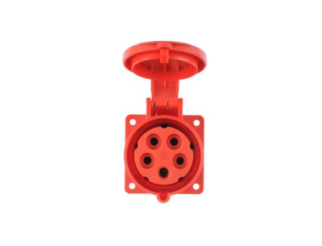 Gniazdo tablicowe 32A 5P 400V /75x75/ czerwone IP44 TWIST 325-6f7