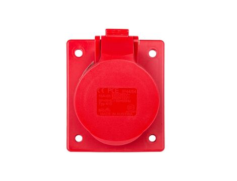 Gniazdo tablicowe skośne 16A 5P 400V /80x97/ czerwone IP44 TWIST 415-6