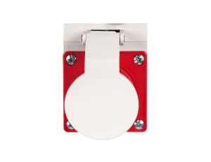 Wtyczka odbiornikowa z klapką 16A 4P 400V czerwona IP44 514-6d