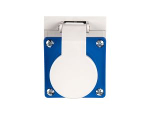 Wtyczka odbiornikowa z klapką 16A 3P 230V niebieska IP44 513-6d