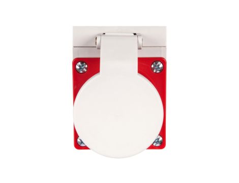 Wtyczka odbiornikowa z klapką 16A 5P 400V czerwona IP44 515-6d