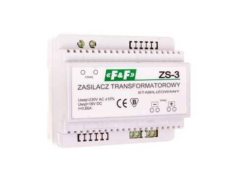 Zasilacz stabilizowany 230VAC/18VDC 12W 0,66A ZS-3