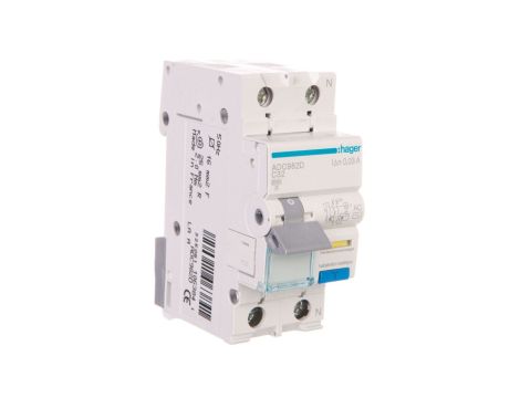 Wyłącznik różnicowo-nadprądowy RCBO 2P C32A 0,03A Typ AC ADC982D