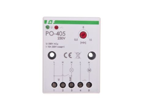 Przekaźnik czasowy 1Z 10A 1-15min 230V AC opóźnione odpadanie PO-405 230V