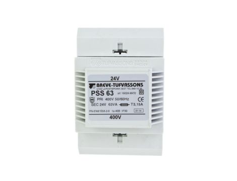 Transformator 1-fazowy modułowy bezpieczeństwa PSS 63 400/ 24V 2,6A, na szynę DIN, IP30, Ta 40, 16024-9972