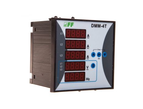 Miernik parametrów sieci 3-fazowy 12-400V AC 1-9000/5A 10-100Hz cyfrowy tablicowy 96x96mm DMM-4T