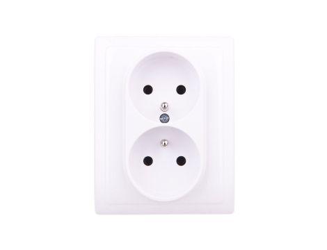 KOS66 Gniazdo podwójne z/u kompletne białe 660436