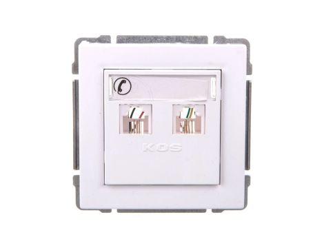 KOS66 Gniazdo telefoniczne podwójne 2xRJ11 białe 660464