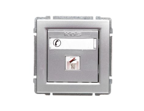 KOS66 Gniazdo telefoniczne pojedyncze RJ11 aluminium 664063