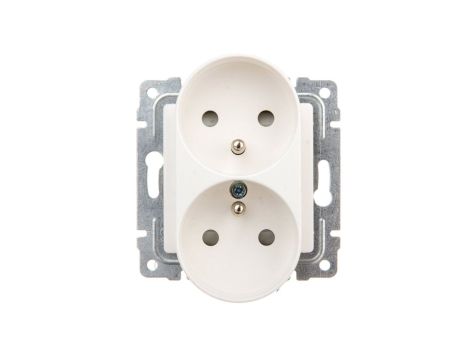VENA Gniazdo podwójne z/u z przesłonami białe 510447