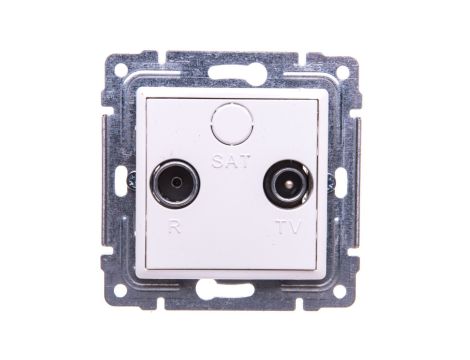 VENA Gniazdo antenowe RTV przelotowe 8dB białe 510474