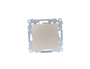 Simon 54 Łącznik schodowy z podświetleniem, szybkozłącza, złoty mat DW6L.01/44