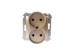 Simon 54 Gniazdo podwójne b/u 16A IP20 złoty mat DG2MZ.01/44