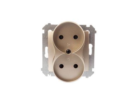 Simon 54 Gniazdo podwójne b/u 16A IP20 złoty mat DG2MZ.01/44