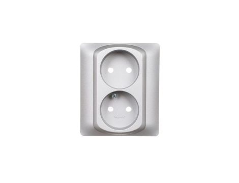 SISTENA LIFE Plakietka gniazda podwójnego metalic 771332