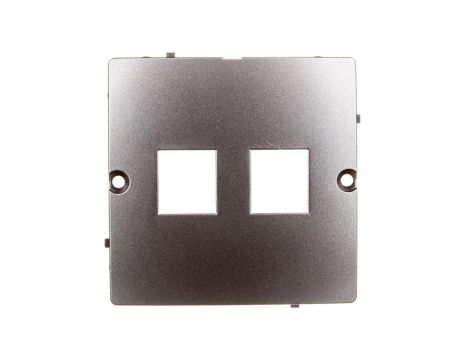 Simon Basic Pokrywa gniazda teleinformatycznego 2xRJ Keystone płaska stal inox BMGK1P/21