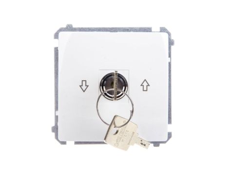 Simon Basic Łącznik żaluzjowy z kluczem trzypozycyjny ,I-0-II, biały BMWZK.01/11