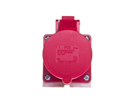 Gniazdo stałe 32A 4P 400V czerwone IP44 /mała obudowa/ 124-6k