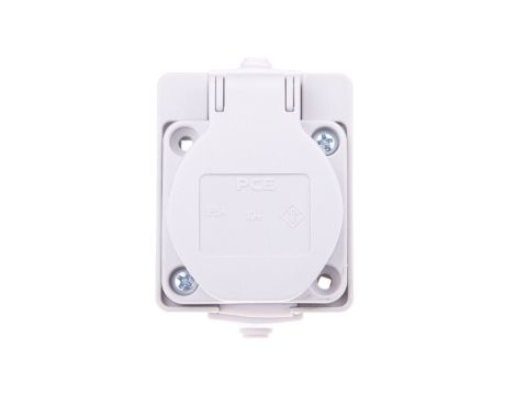 Gniazdo tablicowe 10/16A 2P+Z 230V szare IP44 /z puszką/ 104-0gp