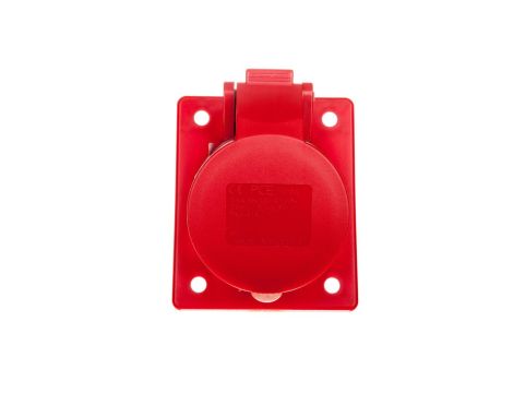 Gniazdo tablicowe skośne 16A 4P 400V /70x85/ czerwone IP44 TWIST 414-6