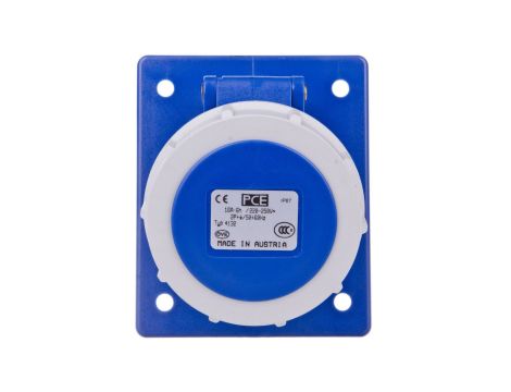 Gniazdo tablicowe skośne 16A 3P 230V /80x97/ niebieskie IP67 4132-6F8