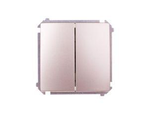 Simon Basic Przycisk podwójny zwierny, szybkozłącza, satyna metalizowana BMP2.01/29