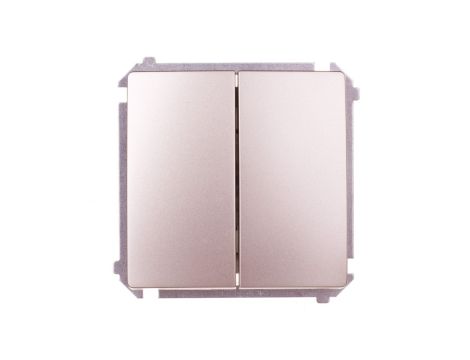 Simon Basic Przycisk podwójny zwierny, szybkozłącza, satyna metalizowana BMP2.01/29