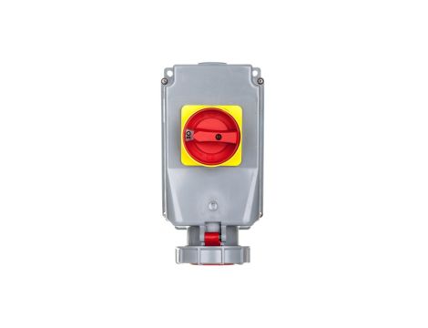 Zestaw instalacyjny z gniazdem 63A 5P (0-1) czerwony 135-6w