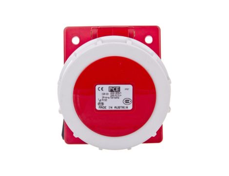 Gniazdo tablicowe skośne 16A 5P 400V /80x97/ czerwone IP67 4152-6F78