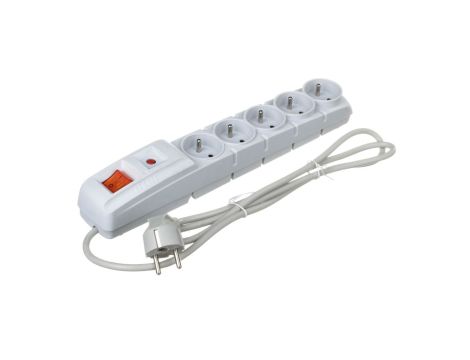 Przedłużacz przeciwprzepięciowy 5-gniazd z/u ACAR F5 1,5m szary