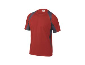 T-Shirt czerwono-szary z poliestru (100) 160G szybkoschnący rozmiar XL BALIRGXG