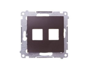 Simon 54 Pokrywa gniazda teleinformatycznego podwójnego 2xRJ Keystone płaska brąz mat DKP2.01/46