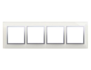 Simon 54 Nature Ramka poczwórna szkło SREBRNA MGŁA DRN4/71