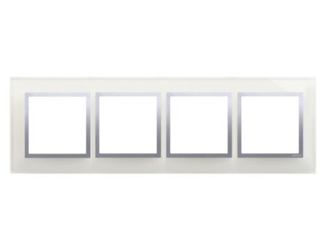 Simon 54 Nature Ramka poczwórna szkło SREBRNA MGŁA DRN4/71