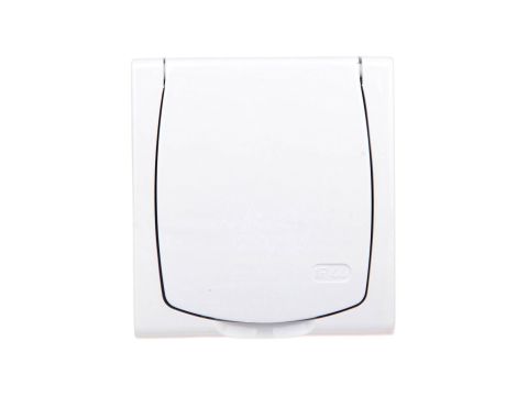 MADERA Gniazdo hermetyczne pojedyncze z/u IP44 z przesłonami klapka biała GNH-1NZP/00/w