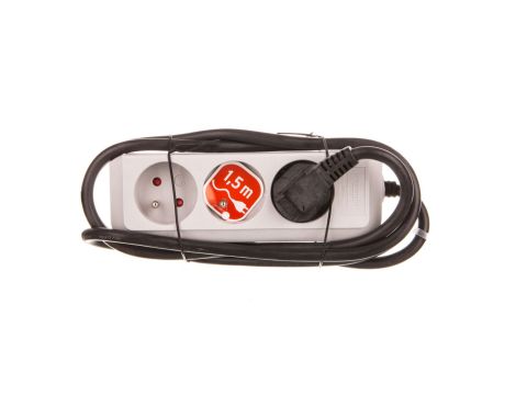 Listwa zasilajaca Eco-Line 1,5m 3 gniazda szara H05VV-F 3G1,5 1157454
