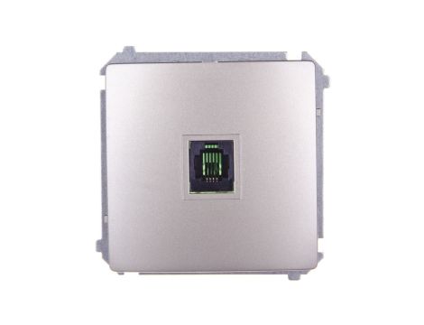 Simon Basic Gniazdo telefoniczne pojedyncze RJ11 satyna metalizowana BMTU.01/29