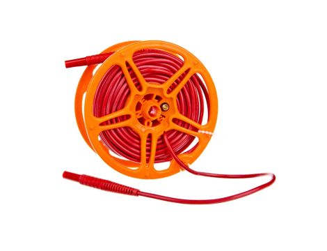 Przewód pomiarowy 20m czerwony na szpuli /wtyki bananowe/ WAPRZ020REBBSZ