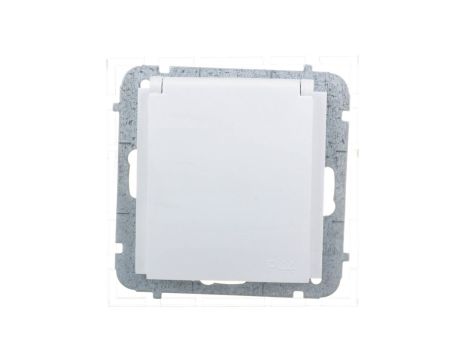Sentia Gniazdo bryzgoszczelne z/u IP44 z przesłonami białe 1436-10