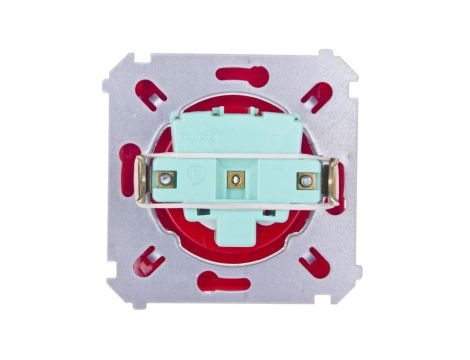 Simon Basic Gniazdo bryzgoszczelne z/u IP44 z przesłoną torów i klapką czerwone BMGZ1Bz.01/22a