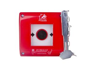 Przycisk ppoż. podtynkowy 1Z 1R czerwony z młotkiem OP1-W02-A-11-M